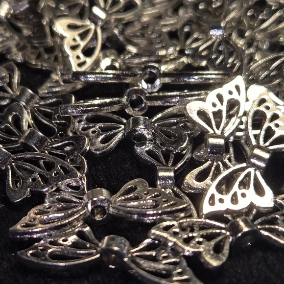 Silver Filigree Butterfly Spacer Findings - Picture 3 of 5